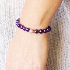 BARREL BEAD BRACELET - AMETHYST
